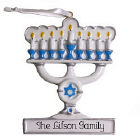 Menorah Personalized Christmas Ornament